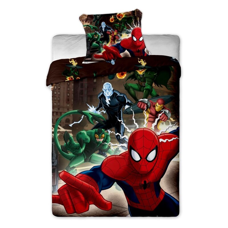 Jerry Fabrics Povlečení Spiderman brown 140x200, 70x90 cm