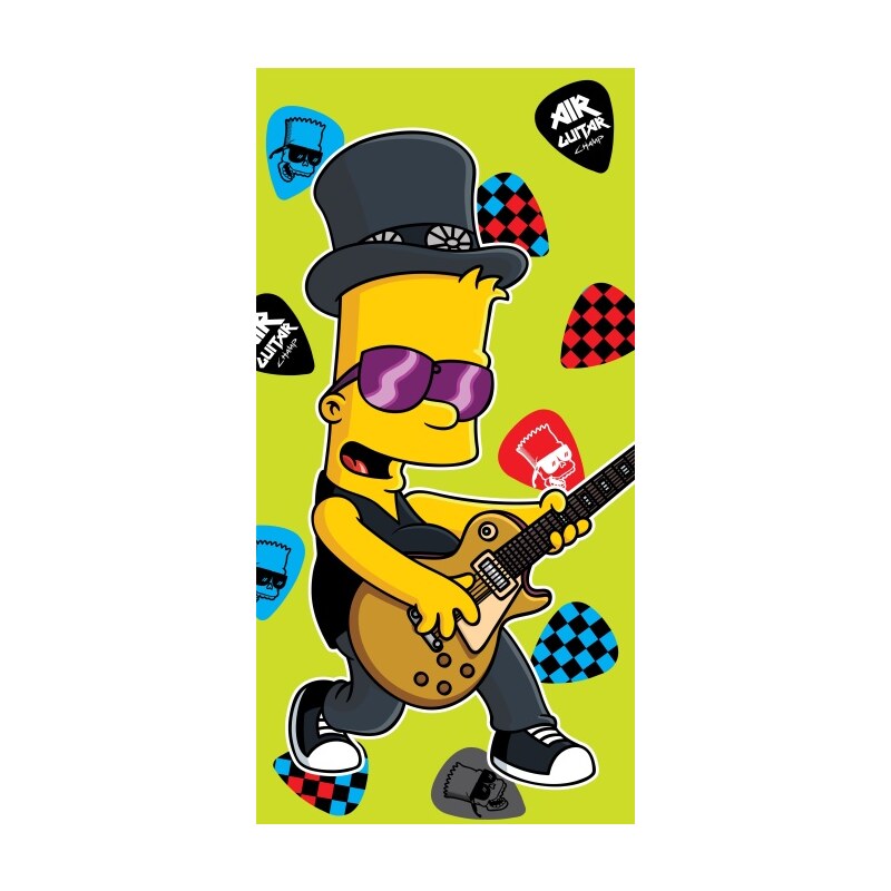 Jerry Fabrics Osuška Simpsons Bart guitar 75x150 cm
