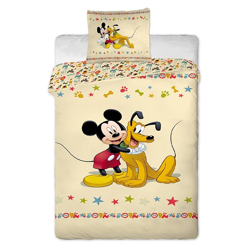 Jerry Fabrics Povlečení Disney - Mickey Pluto 1x 140/200, 1x 90/70