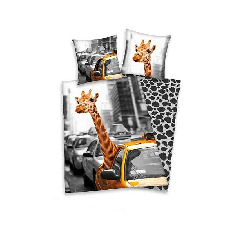 Povlečení Herding bavlna 4459.43 - New York žirafa 1x 140/200, 1x 90/70