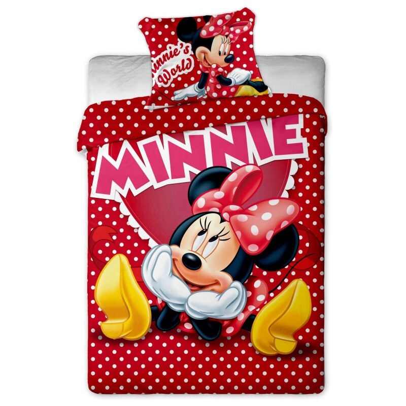 Jerry Fabrics Povlečení Disney - Minnie hearts 1x 140/200, 1x 90/70