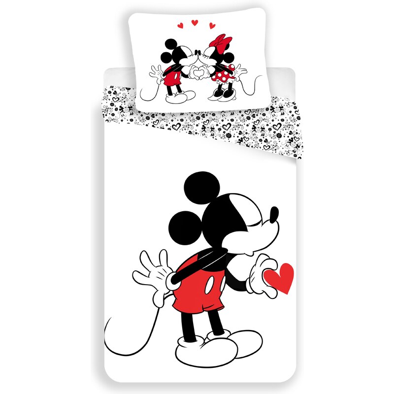 Jerry Fabrics Povlečení Mickey hearts 2016 140x200 70x90
