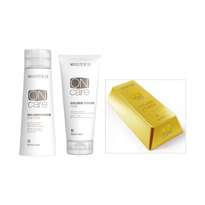 SELECTIVE ON Care Gold Power Set - šampon a maska pro teplé odstíny blond vlasů