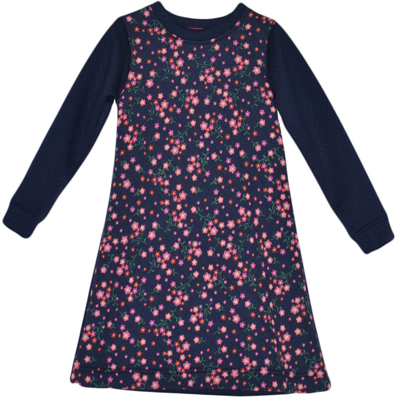Topo Dívčí šaty s květinami - modré