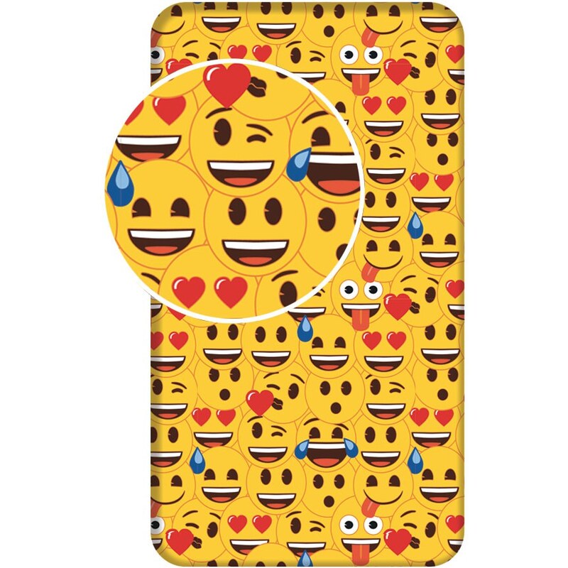 Jerry Fabrics Prostěradlo Emoji 90x200x25 cm