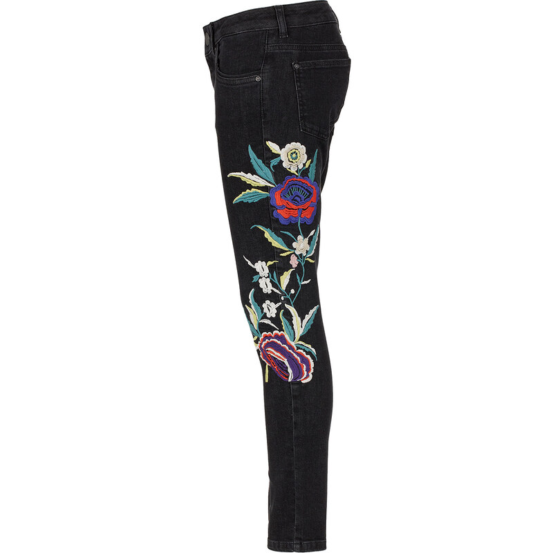 Topshop MOTO Floral Embroidered Jeans