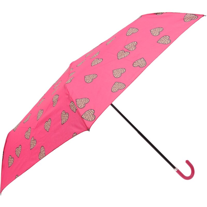 Deštník Susino Leopard Heart růžová
