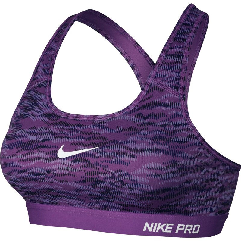 Nike Pro Classic Pad Rflct Bra fialová L
