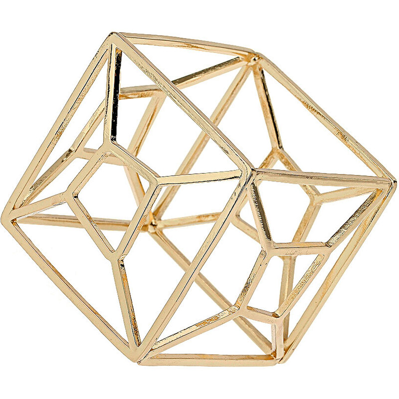 Topshop Gold Cut Out Square Bangle