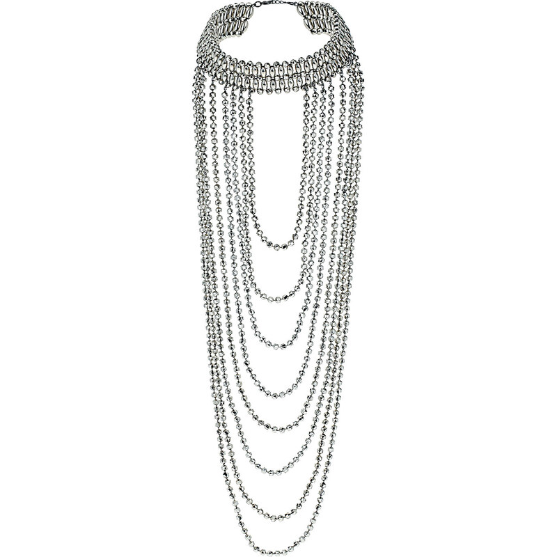 Topshop Small Beaded Drape Necklace
