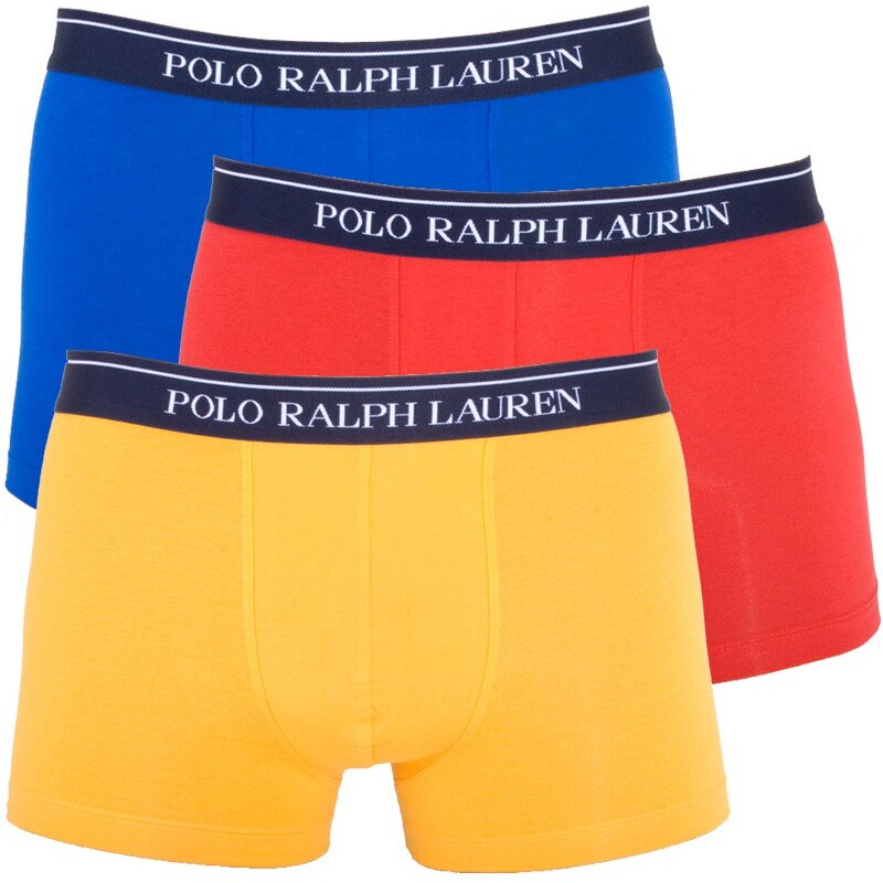 3PACK pánské boxerky Ralph Lauren modro červeno žluté