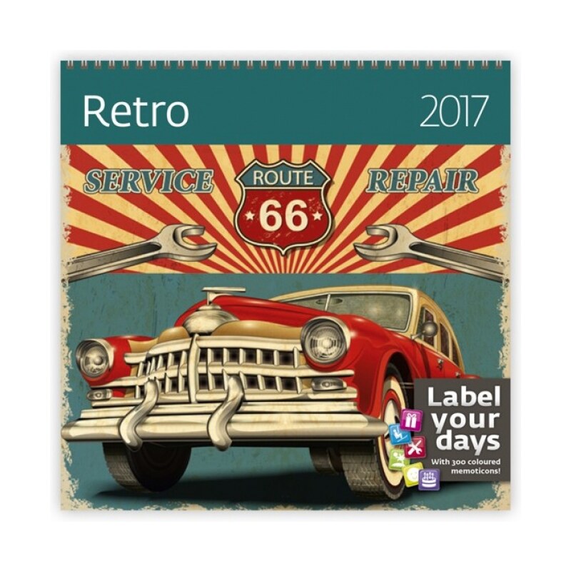Helma 365, s.r.o. Nástěnný kalendář Retro 2017 LP16-17