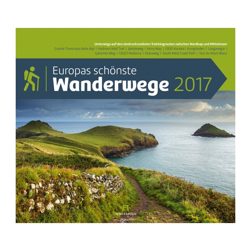 Ackermann Kunstverlag Nástěnný kalendář Nejkrásnější evropské turistické stezky / Europas schönste Wanderwege 20 17AC1764