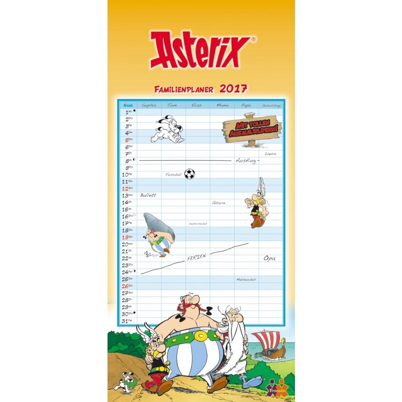 DuMont Kalenderverlag GmbH & Co. KG Nástěnný kalendář Rodinný plánovač Asterix und Obelix / FamilienAsterix und Obelix 2017 17DU3548