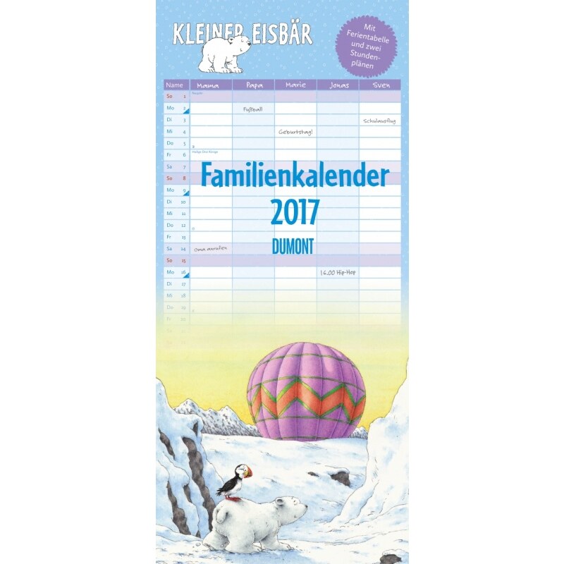 DuMont Kalenderverlag GmbH & Co. KG Nástěnný kalendář Rodinný plánovač Malý lední medvídek / FamilienKleiner Eisbär 2017 17DU3551