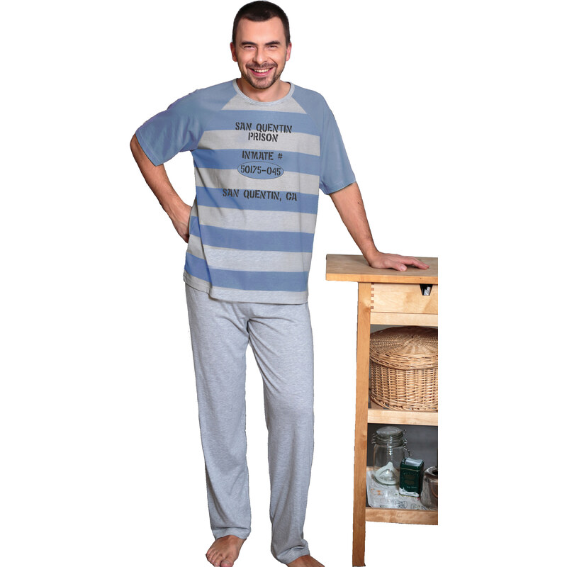 Pruhované pánské pyžamo Prison XXL