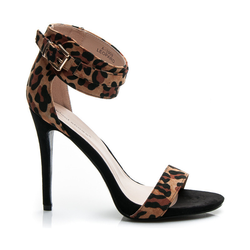 IDEAL Romantické leopardí sandály 40
