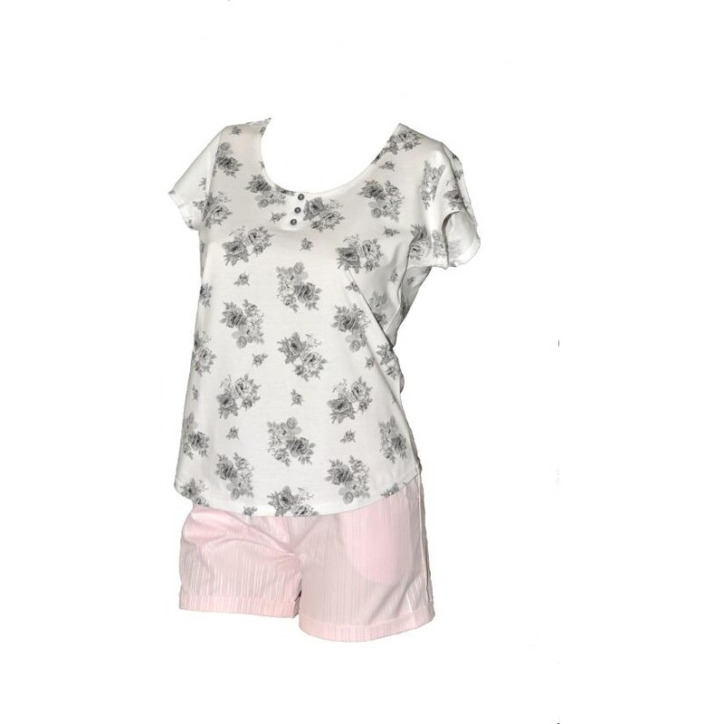 Pyžamo Cana 4820 S-XL bílý-růžový, XL