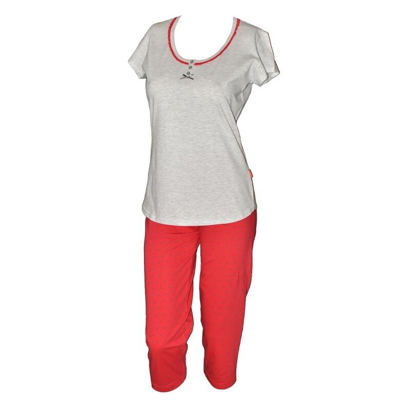 Pyžamo Cana 3/4 4806 S-XL šedý-červený, S