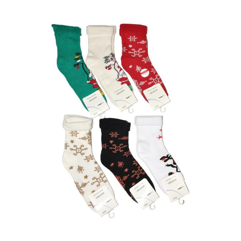 Ponožky Bratex Women Vánoční mix barev, 39-41