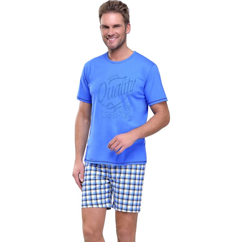 Krátké pánské pyžamo František modré M