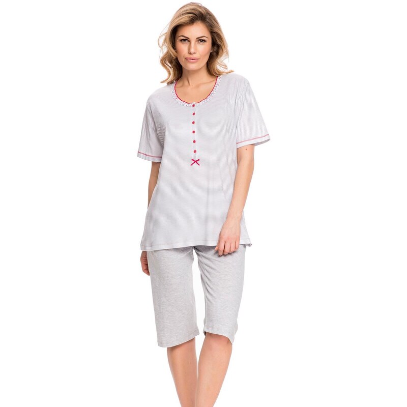 Dobranocka Těhotenské pyžamo Dn-nightwear PB.9036, XL šedá melange