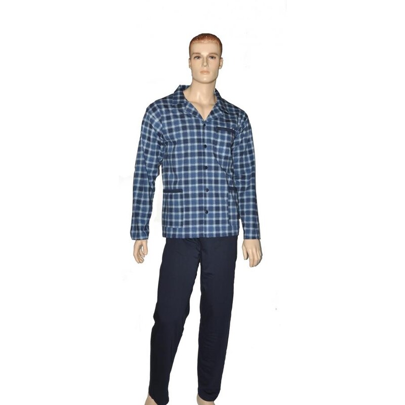Pánské pyžamo Cornette 114/17 rozpinana M-2XL tmavě modrá, XXL
