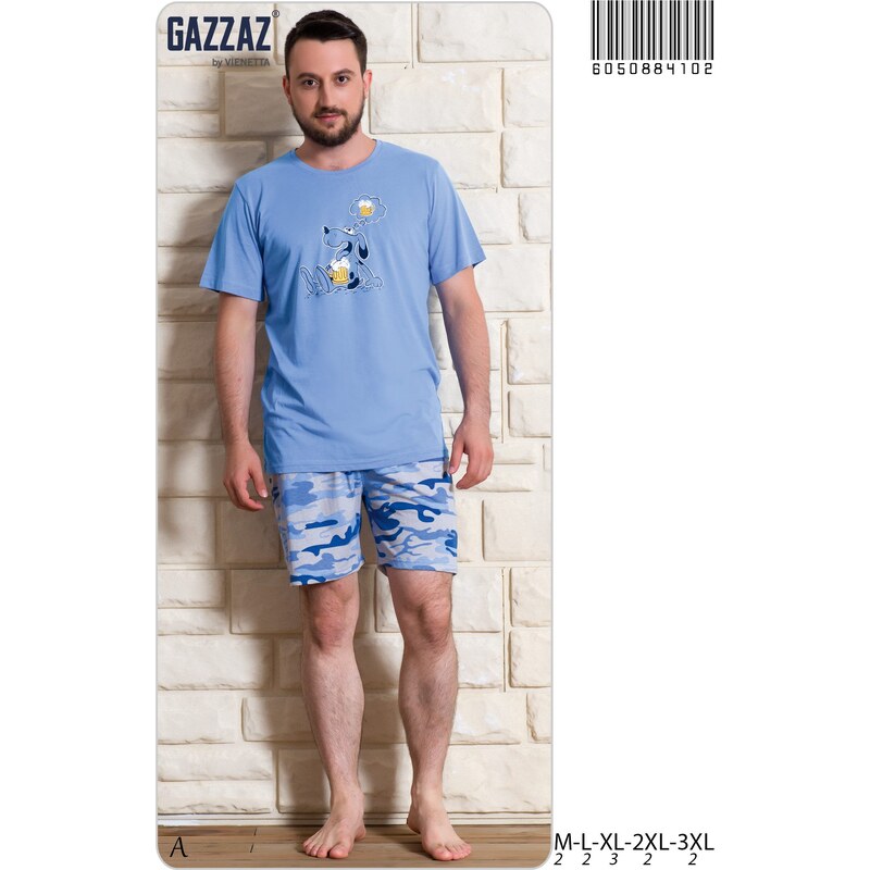 Gazzaz Pánské pyžamo šortky Pes s pivem