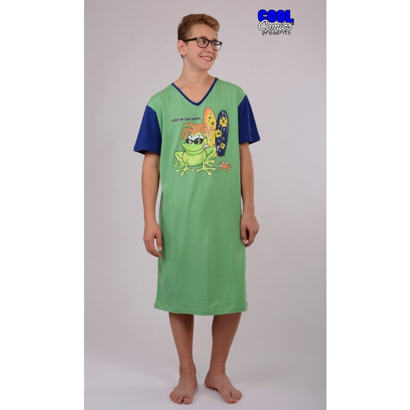 Vienetta Secret Pánská noční košile s krátkým rukávem Žába King