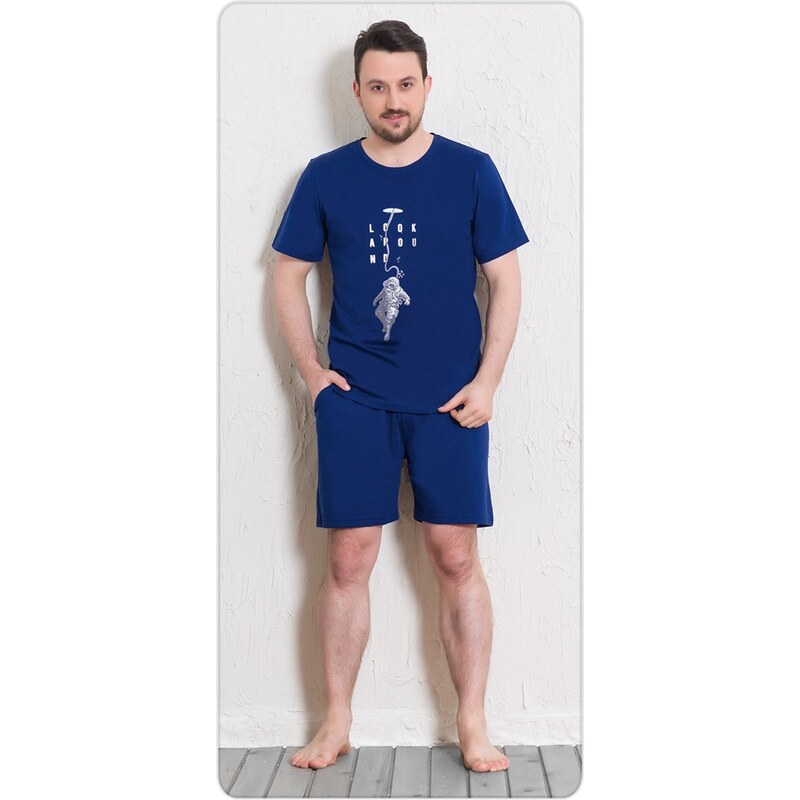 Pánské pyžamo šortky Potápěč tmavě modrá L
