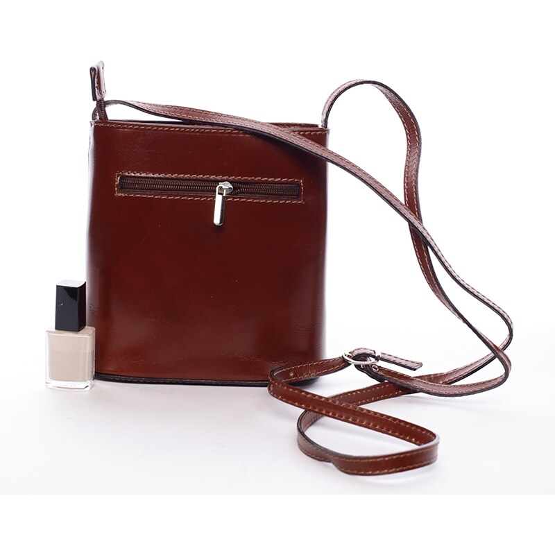 Delami Vera Pelle Dámská kožená crossbody Viola, hnědá 14108808