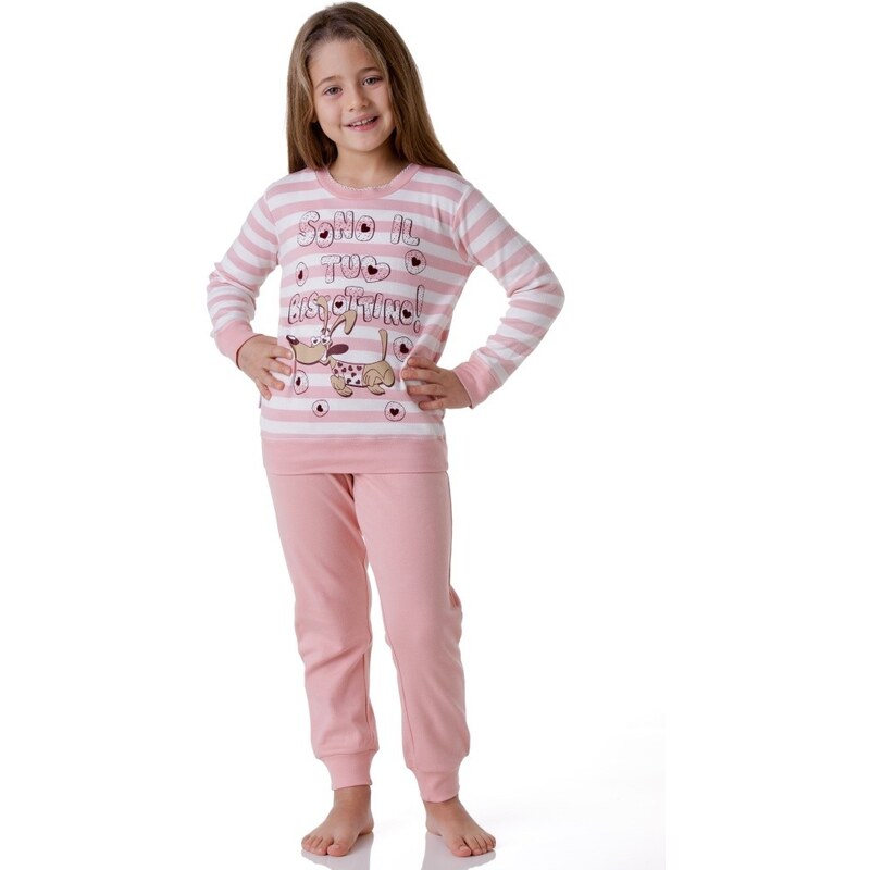 Dívčí pyžamo Cotonella DB242 Lososová