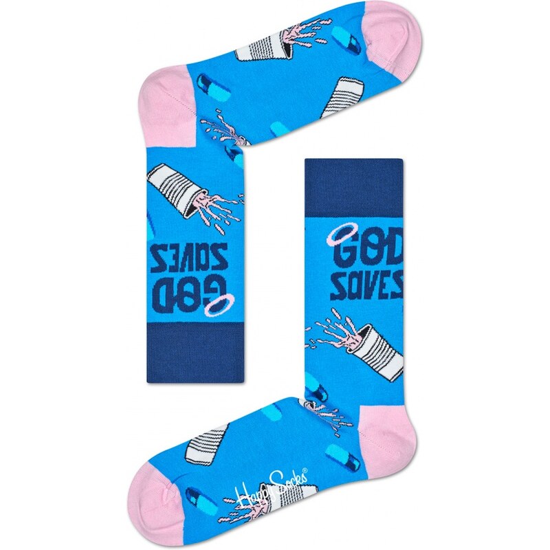Ponožky Happy Socks Pasta Oner God Saves blue