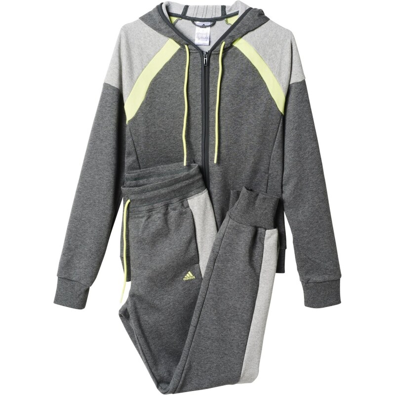 adidas Young Cotton Tracksuit šedá XS