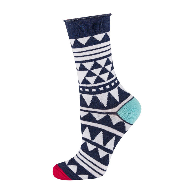 SOXO Dámské tmavě modre ponožky Aztec