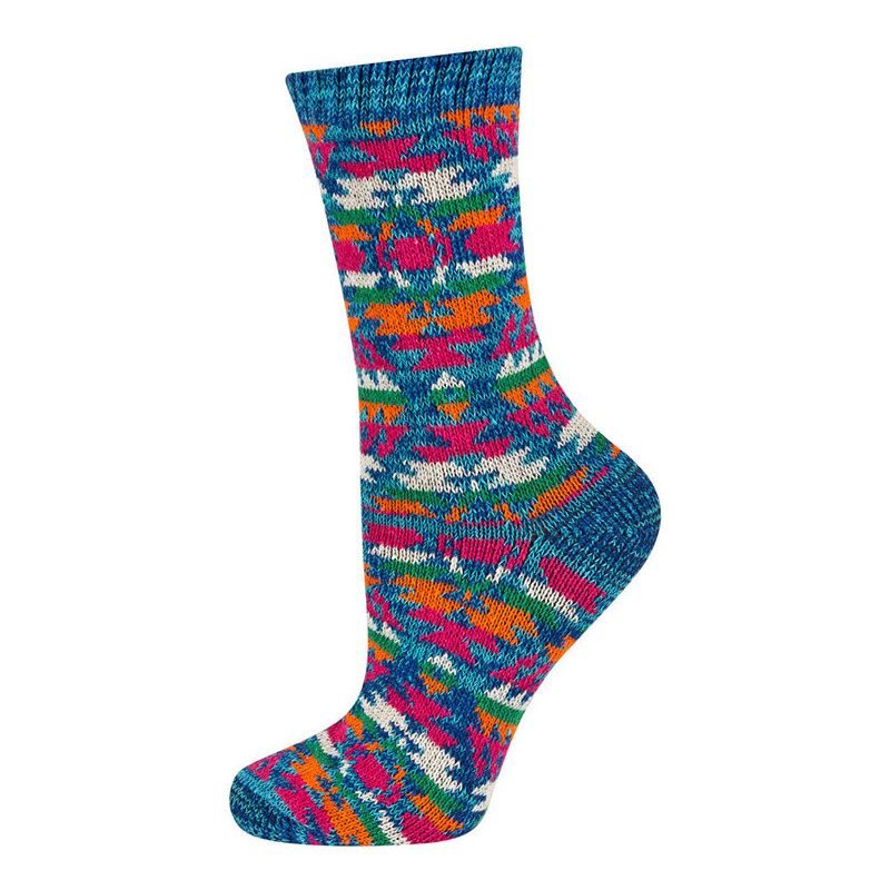 SOXO Dámské modro-fuchsiové pletené ponožky Colorful Socks