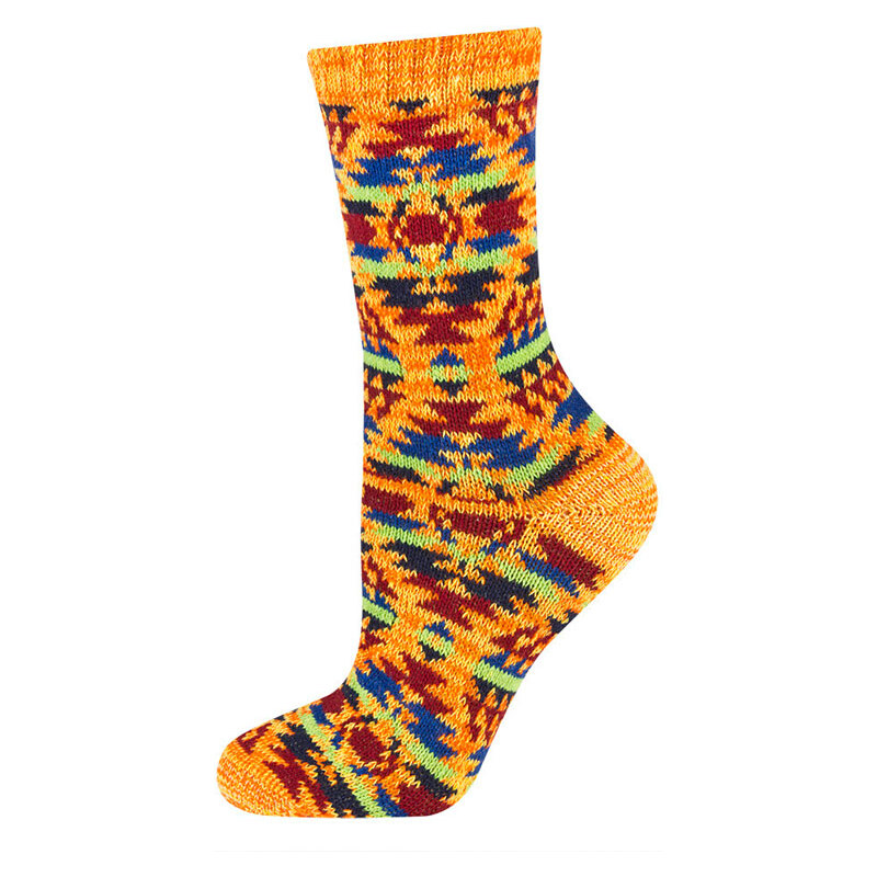 SOXO Dámské žluto-oranžové pletené ponožky Colorful Socks
