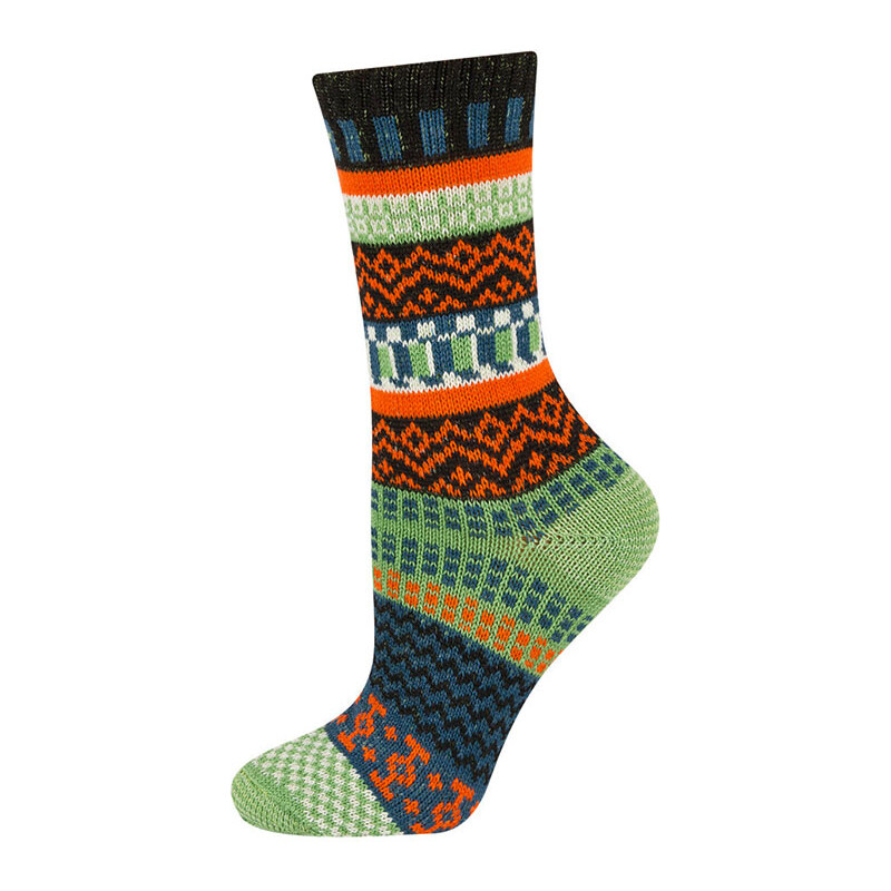 SOXO Dámské zeleno-oranžové ponožky Peru