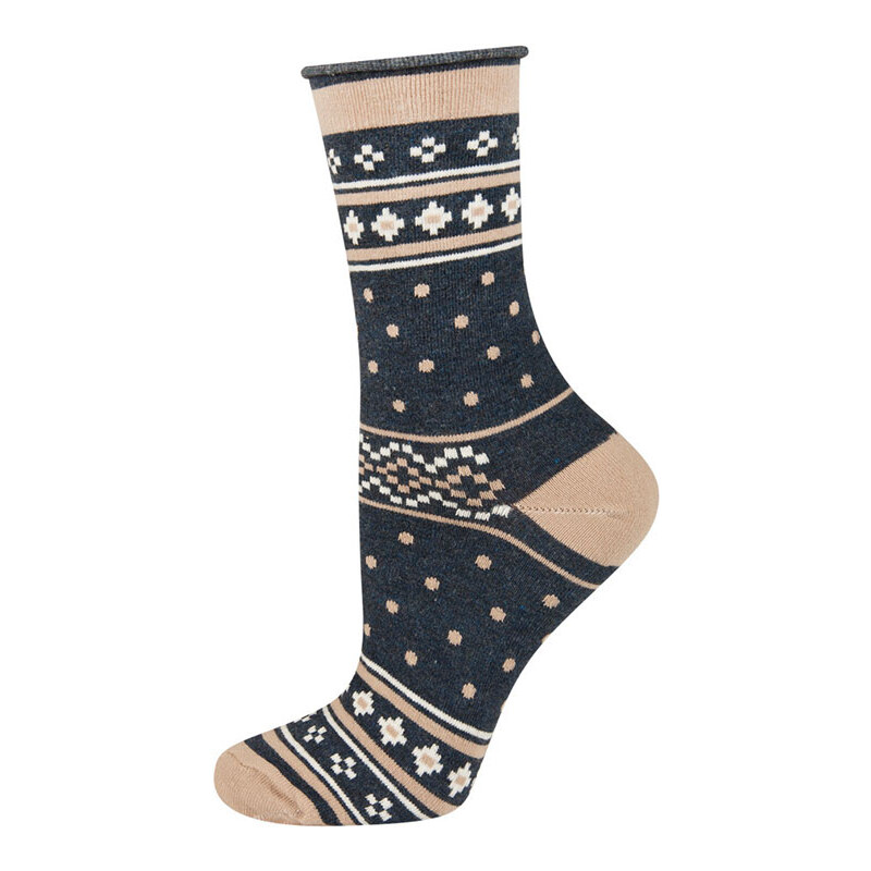 SOXO Dámské šedo-béžové ponožky Nasta
