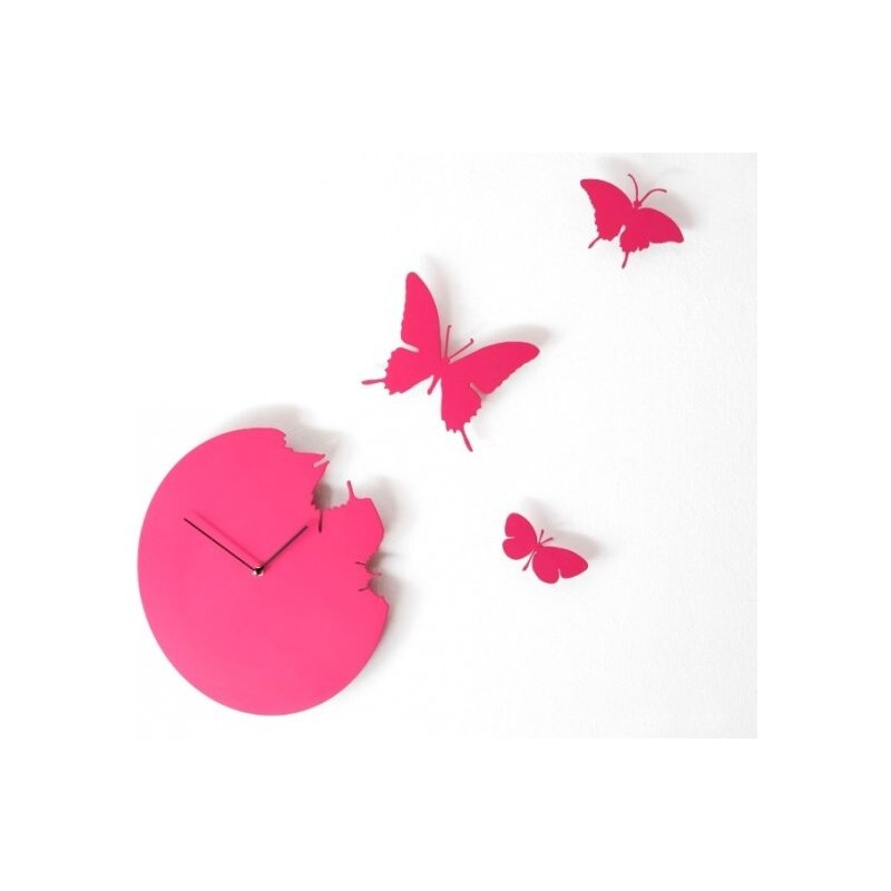 Designové hodiny Diamantini & Domeniconi Butterfly magenta 40cm