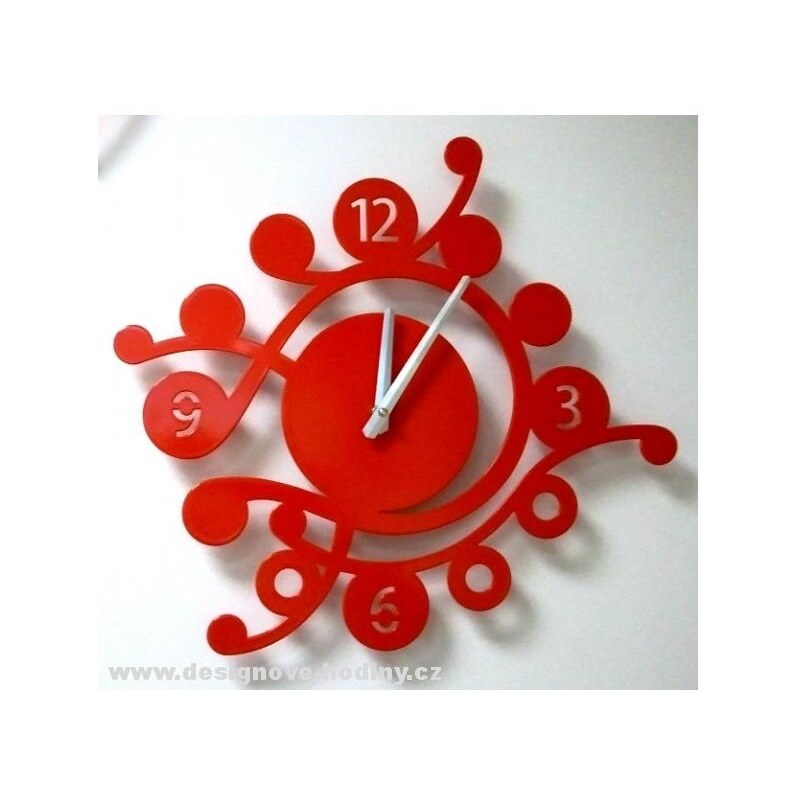 LASKOWSCY DESIGN Nástěnné hodiny Camea V red 43cm
