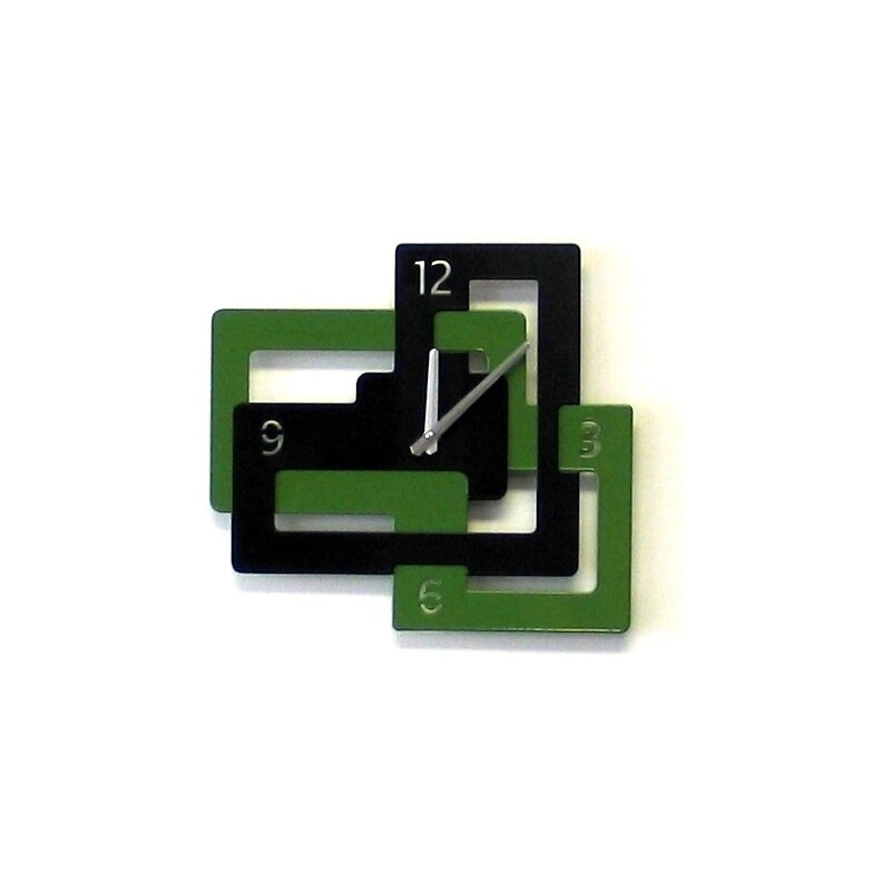 LASKOWSCY DESIGN Nástěnné hodiny Cubico 34cm Laskowscy barvy kov olivově zelená RAL 6025