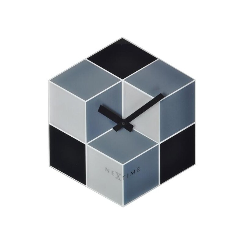 Designové nástěnné hodiny 8171 Nextime Cubic 38x43cm