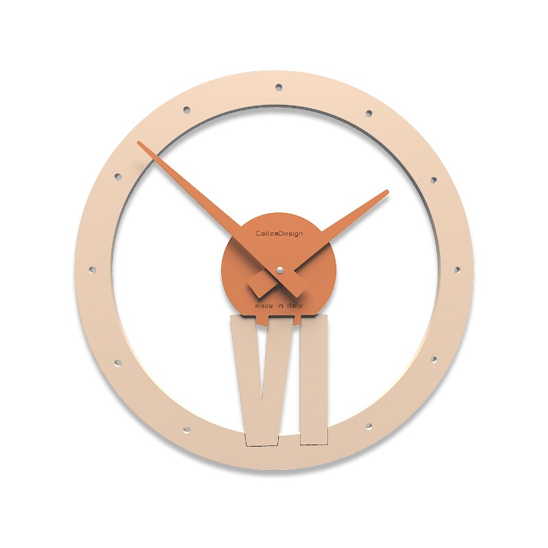 Designové hodiny 10-015 CalleaDesign Xavier 35cm (více barevných verzí) Barva broskvová světlá - 22