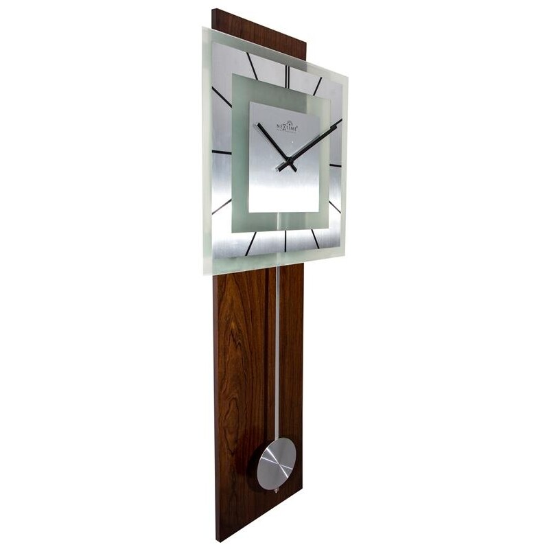 Designové nástěnné hodiny řízené signálem DCF 3144 Nextime Retro Pendulum Square 80 cm