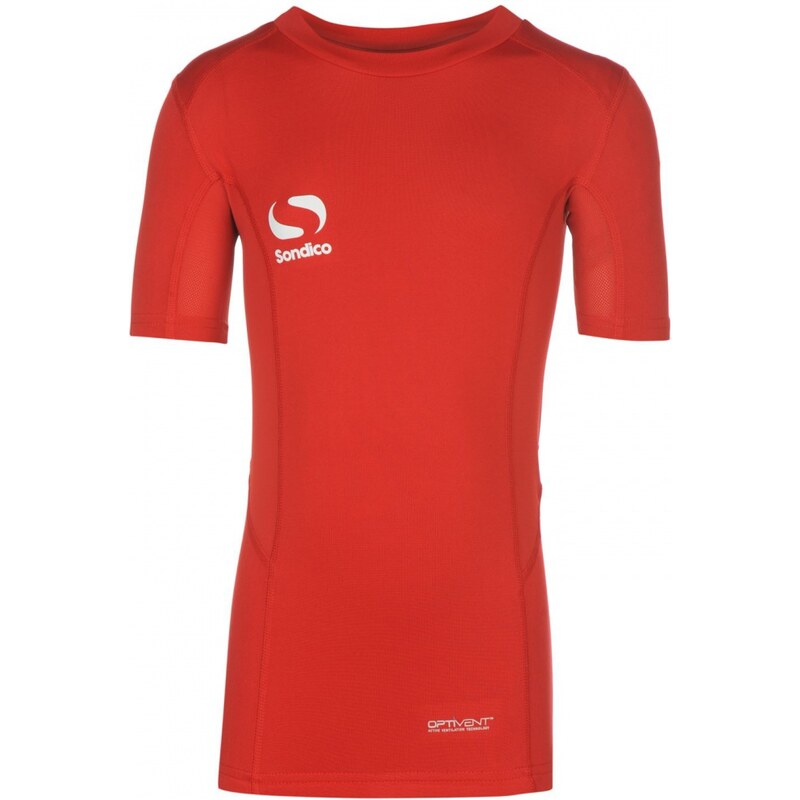 Sondico Core Baselayer Short Sleeves Juniors, red