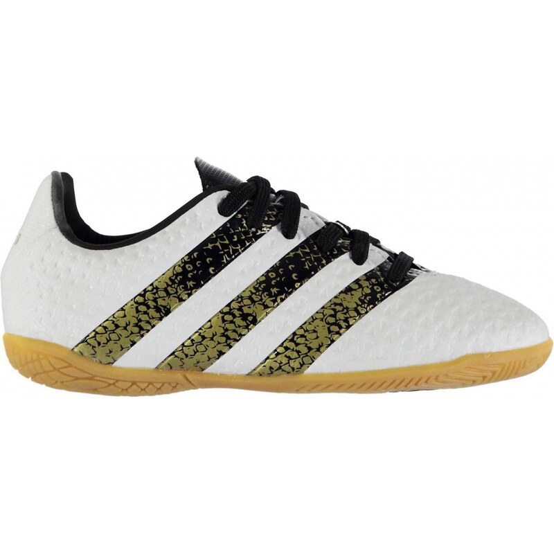 Adidas Ace 16.4 Indoor Court Trainers Childrens, white/blk/gold
