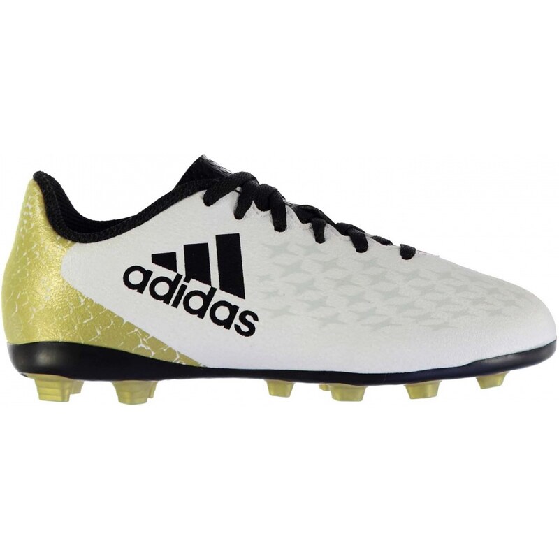 Adidas X 16.4 FG Football Boots Childrens, white/blk/gold