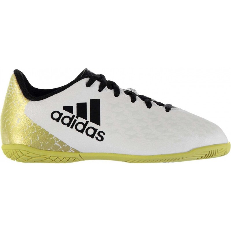 Adidas X 16.4 Indoor Court Trainers Childrens, white/blk/gold
