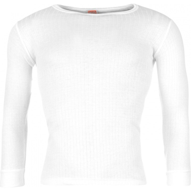 Mega Value Heat Control Long Sleeve Thermal T Shirt Mens, white